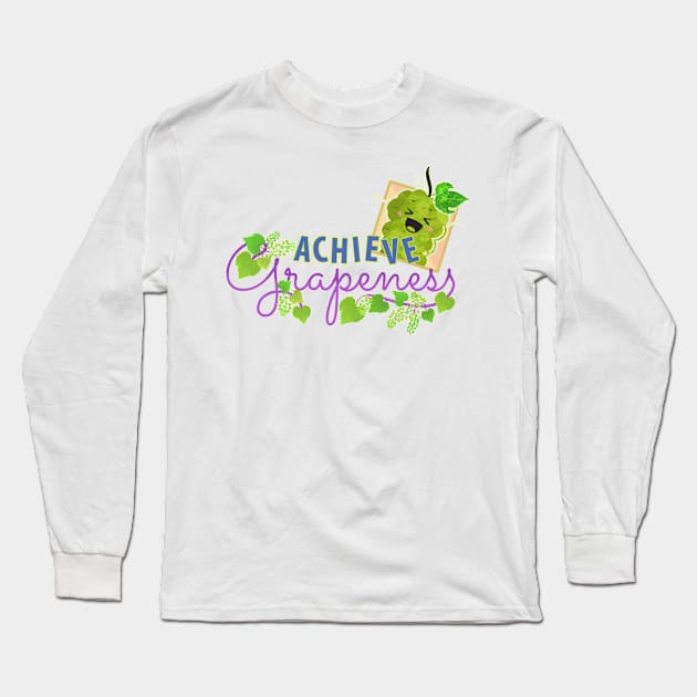 Achieve Grapeness - Punny Garden Long Sleeve T-Shirt by punnygarden